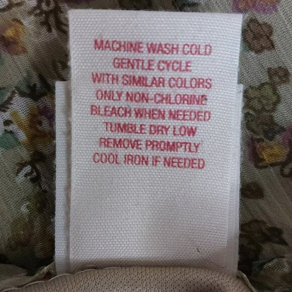 Mossimo Supply Co Womens XL Floral Dress Lined Olive Lavender Yellow Ruffle Top - Picture 14 of 14